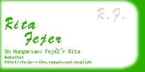 rita fejer business card